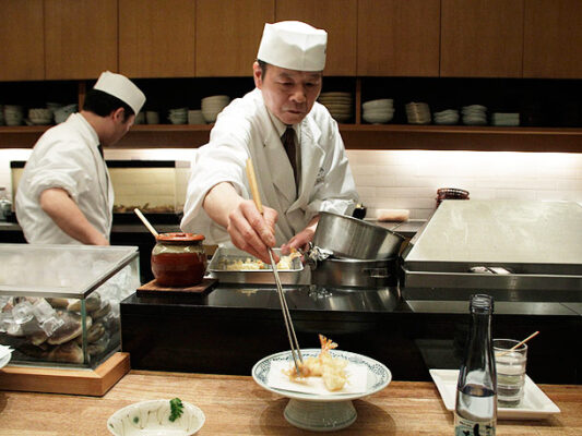 Tempura dans un restaurant à Tokyo