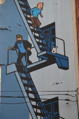 tintin milou bruxelles street art