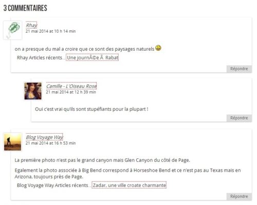 Commentaire blog voyage