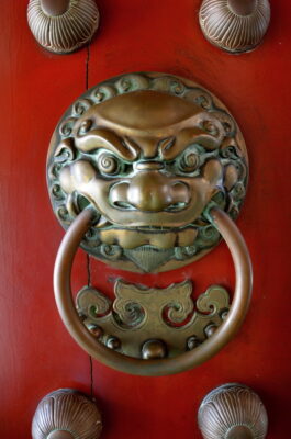 Porte du temple à Singapour