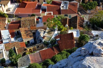 Vue sur Plaka depuis l'Acropole