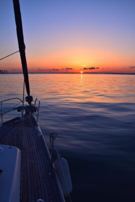 Sunset depuis le voilier