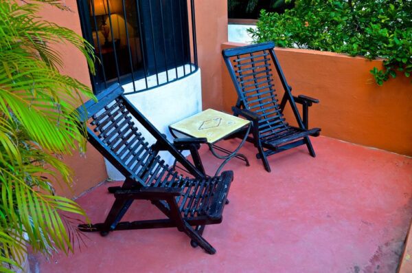 Terrasse de la chambre de l'Hacienda Merida VIP