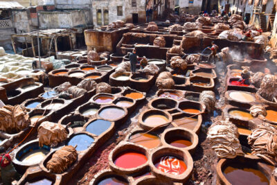 Teinture aux tanneries de Fès