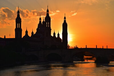 Coucher de soleil à Saragosse