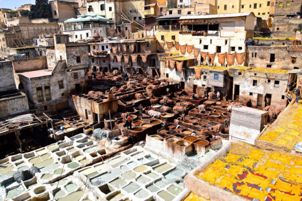 Panorama sur les tanneries de Fès