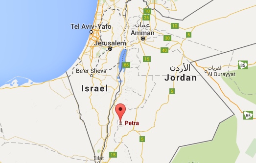 Carte du site de Pétra en Jordanie