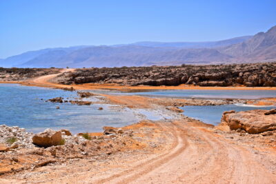 Dirty road near Tiwi, Oman