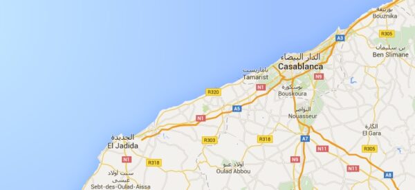 Carte d'El Jadida au Maroc