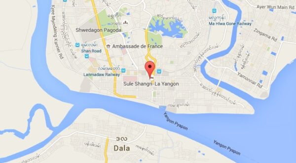 Emplacement géographique du Sule Shangri-La à Yangon