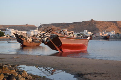 Port de Sour à marée basse, Sultanat d'Oman