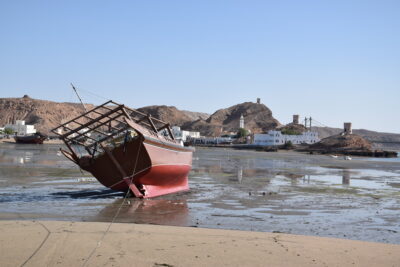 Port de Sour à marée basse, Sultanat d'Oman