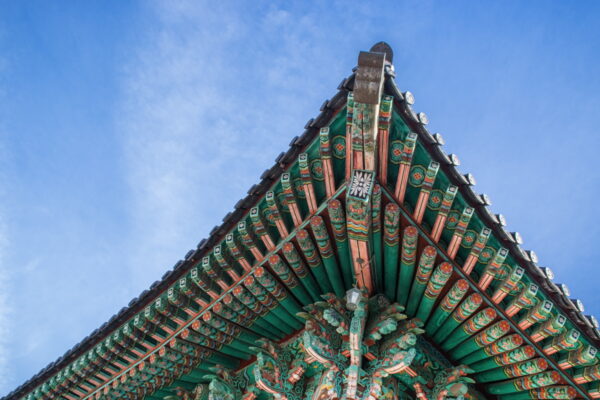 L'un des toits du temple Haeinsa