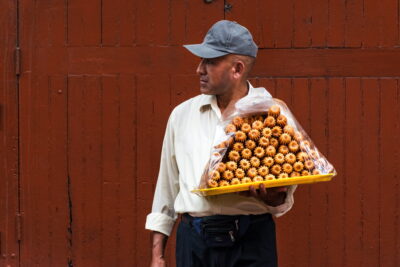 Vendeur de rue à Lima