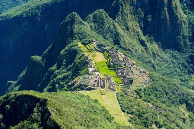 Machu Picchu depuis le sommet de la montagne