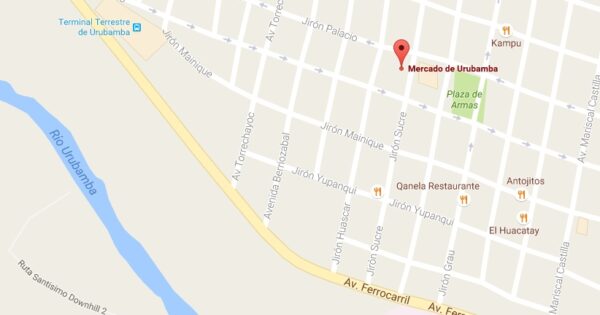 Plan d'accès au marché d'Urubamba