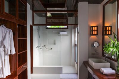 Salle de bain des villas de l'hôtel Isla Cabana à Siargao