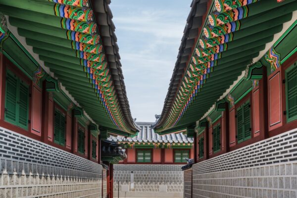 Architecture coréenne dans un palais de Séoul