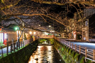 Un canal de Kinosaki, la nuit