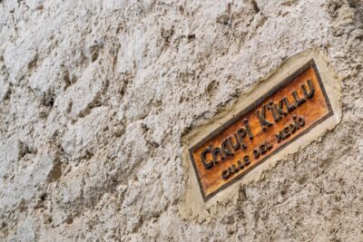 Panneau de rue à Ollantaytambo