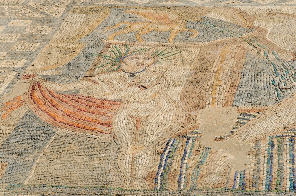 Mosaïques à Volubilis au Maroc