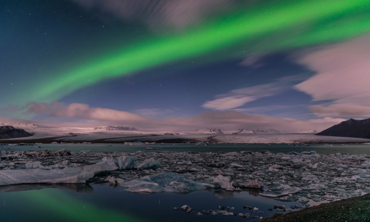 Aurore boréale en Islande