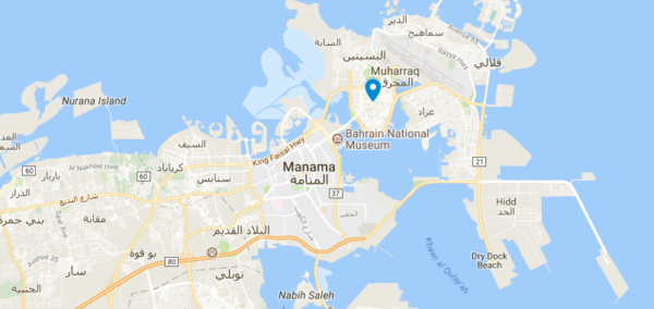 Carte de Muharraq au Bahreïn