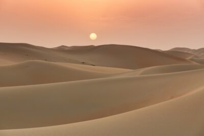 Coucher de soleil dans le Rub al Khali