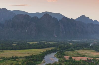 Coucher de soleil à Vang Vieng