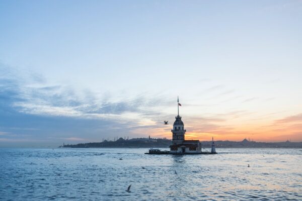 Coucher de soleil sur le Bosphore à Istanbul