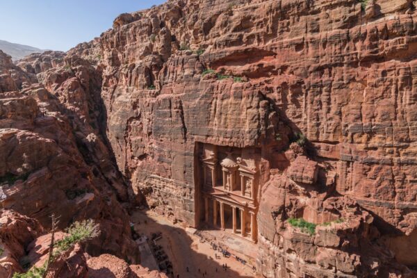 Vue sur le Khazneh à Pétra