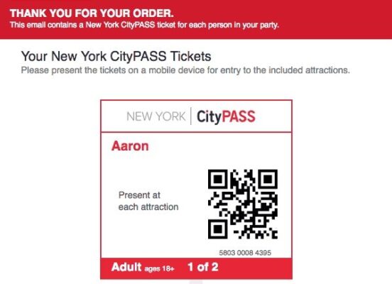 Achat du New York City Pass