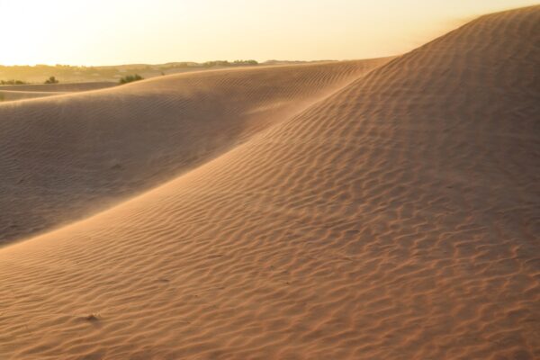 Coucher de soleil dans le désert à Dubaï