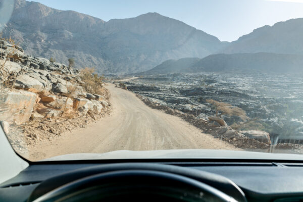 Route non goudronnée vers le jebel Shams