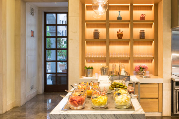 Salle du restaurant pour le petit déjeuner au Park Hyatt de Majorque