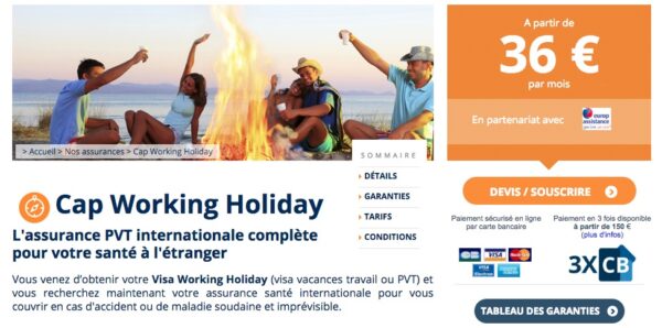 Chapka Assurance pour PVT : CAP Working Holiday