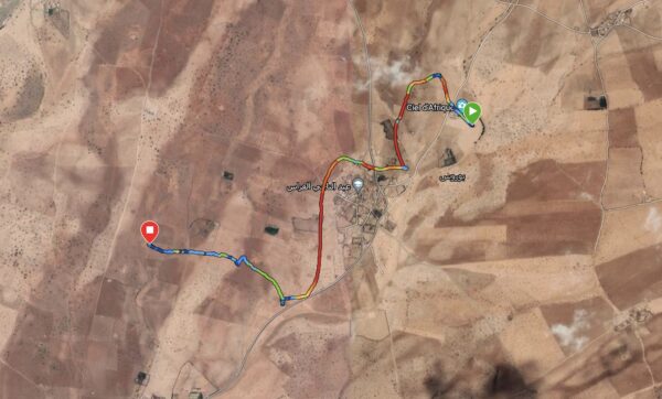 Tracé GPS du parcours de la montgolfière