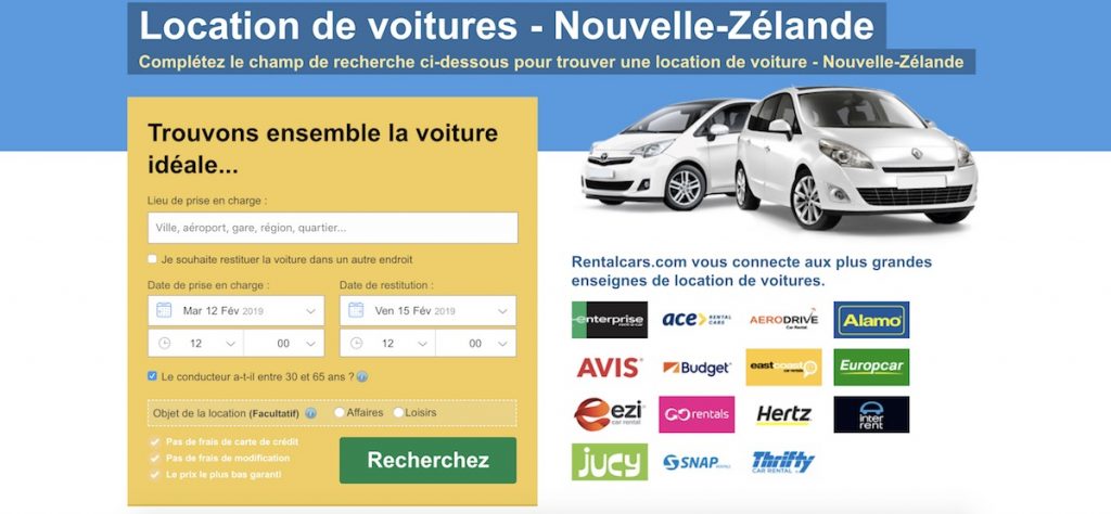 Louer une voiture en Nouvelle-Zélande pas cher