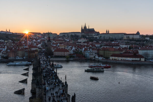 Coucher de soleil à Prague
