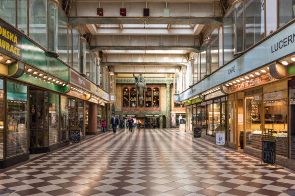 Galerie Lucerna à Prague dans le quartier Nove Mesto