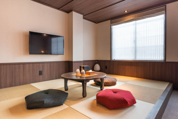 Chambre côté tatami au Junei Hotel de Kyoto