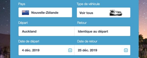 Comparateur de location de van en Nouvelle Zélande