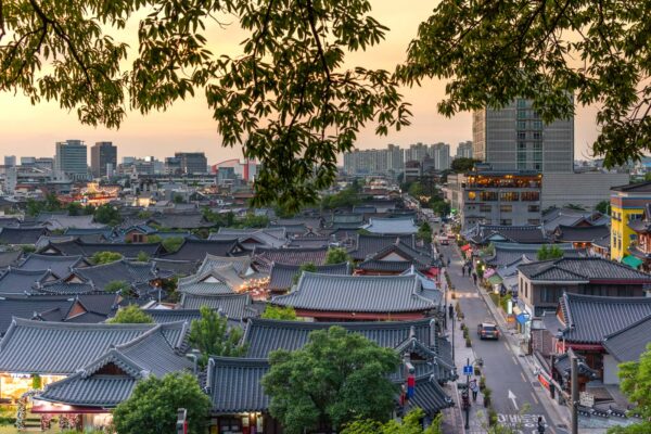 Coucher de soleil sur Jeonju