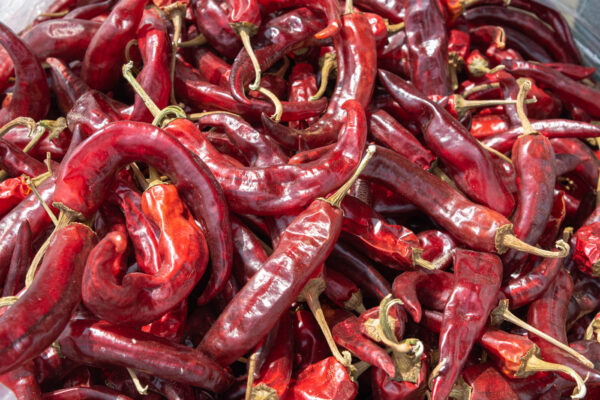 Piments au marché Nambu à Jeonju