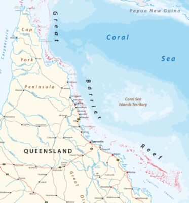 Carte de la Grande Barrière de Corail