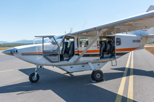 Vol en avion au dessus de la barrière de corail