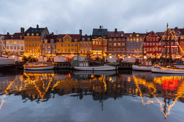 Nyhavn à Copenhague, en soirée