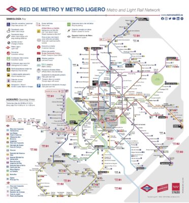 Carte des stations de métro de Madrid