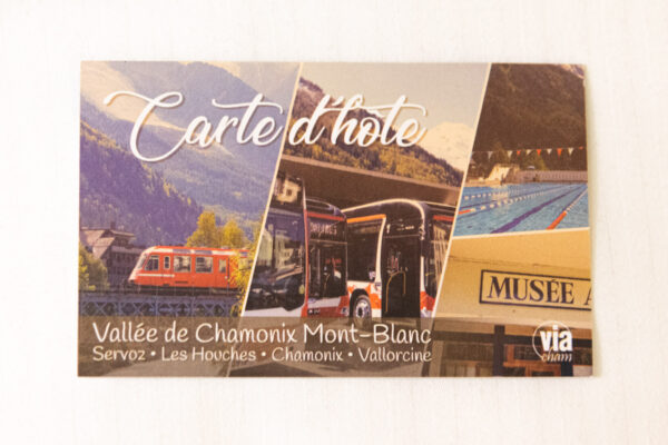 Carte d'hôte pour un hébergement à Chamonix