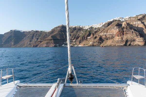 Vue depuis les filets du catamaran